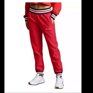 Women's Reverse Weave Varsity-Stripe Joggers